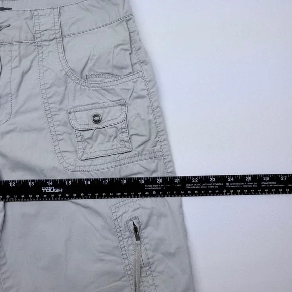 French Cuff Womens Cargo Capri Pants Size 10 Grey Dove Cotton Utility FGL274166 - Picture 6 of 9